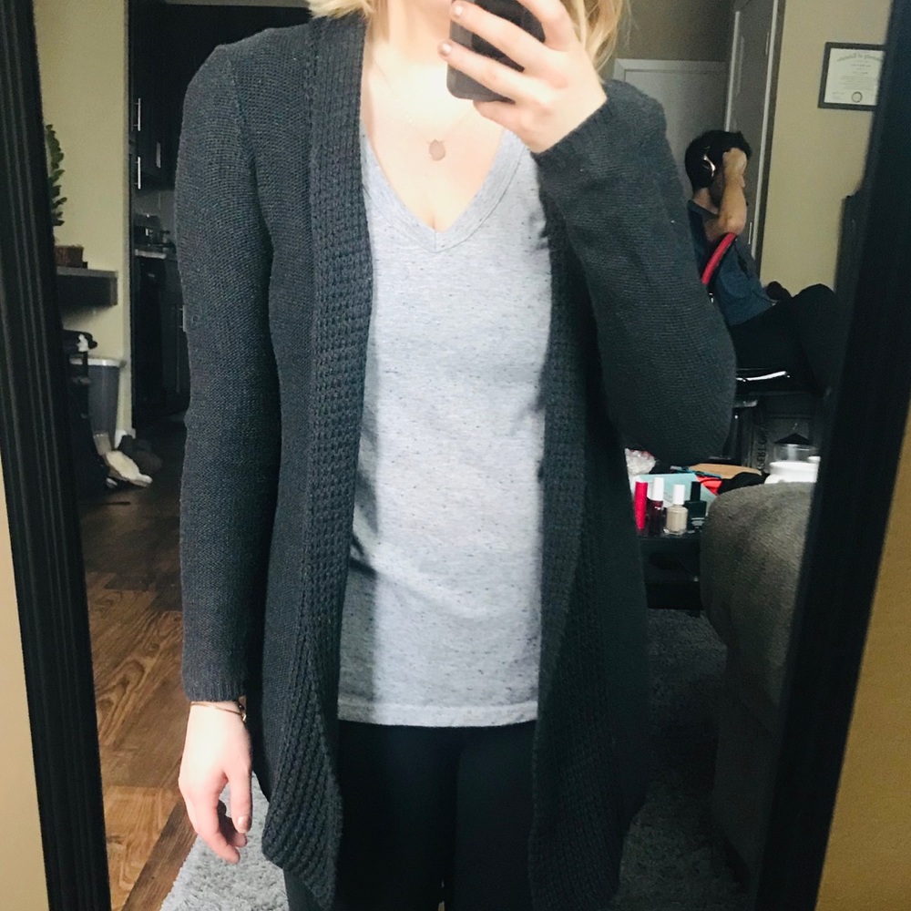 Dark Grey Texturized Cardigan